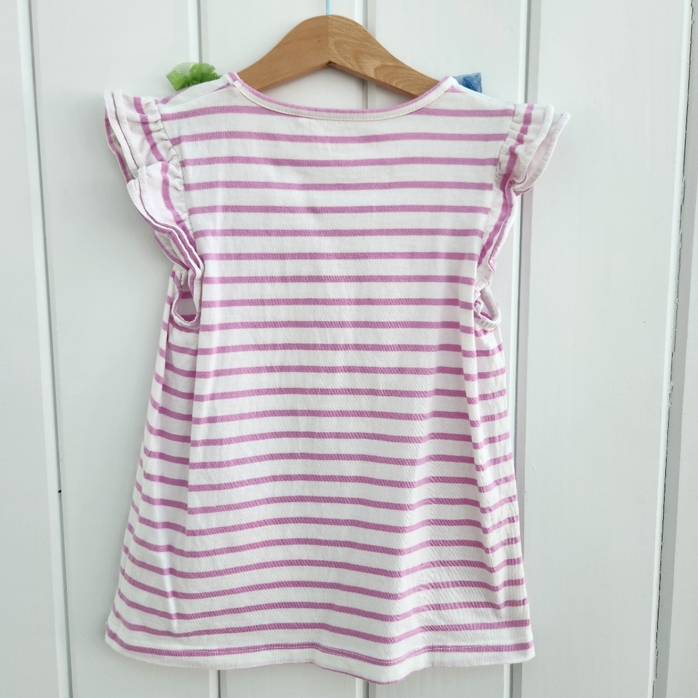 Mini Boden Striped Floral Collar Top 7/8 - Picture 5 of 7